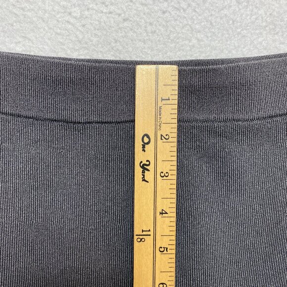MM Lafleur New York Skirt Womens Large Gray Ribbed Flared Knit Viscose Nylon - Picture 6 of 7